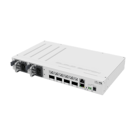 MikroTik CRS504-4XQ-IN Cloud Router Switch 650MHz 4xQSFP28 Compatible with 40G, 25G, 10G, and 1G Fiber Connections.