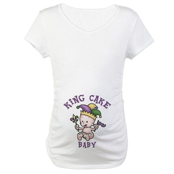 CafePress - King Cake Baby II Maternity T Shirt - Cotton Maternity T-shirt, Cute & Funny Pregnancy Tee