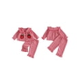thumbnail image 2 of Loicainy Toddler Baby Girl Fall Outfits 6 9 12 18 24 Months 2T 3T Long Sleeve Strawberry Embroidered Plaid Tops and Pants 2 Pcs Clothes Set, 2 of 9