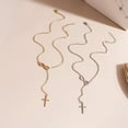 thumbnail image 5 of HOOUN Fashion Women Jewelry Necklace Retro Infinity Jesus Cross Interlock Y-Drop 0635-Gold, 5 of 5