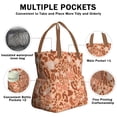 thumbnail image 3 of Brown and Pink Of Leopard Print Drawstring Lunch Bag Women - Drawstring Lunch Bag Insulated for Work Office - Stain-Resistant Large Lunchbags for Women with Multi-Pockets, 3 of 6