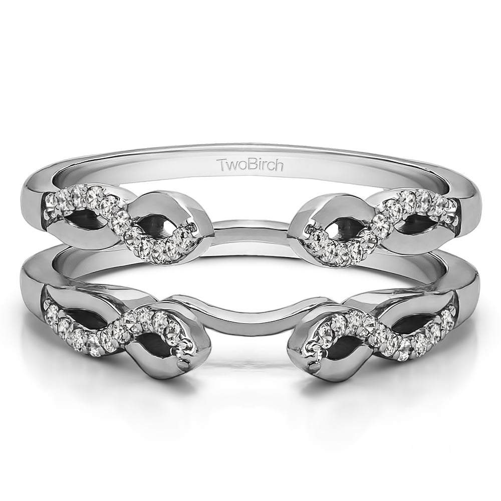 TwoBirch Infinity Designed Wedding Ring Enhancer in Sterling Silver (0.22ctw)