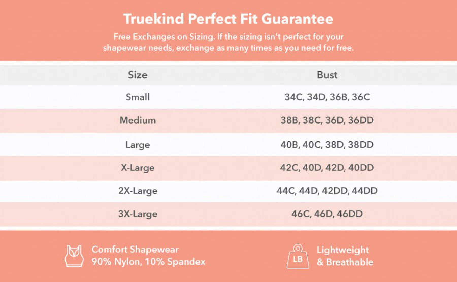 Truekind Daily Comfort Wirefree Shaper Bra Size Large