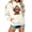 Beige, variant on Womens Hoodies Highland Cattle Print Long Sleeve Hooded Sweatshirts Cute Long Sleeve Loose Pullover Tops Winter Y2k Clothes