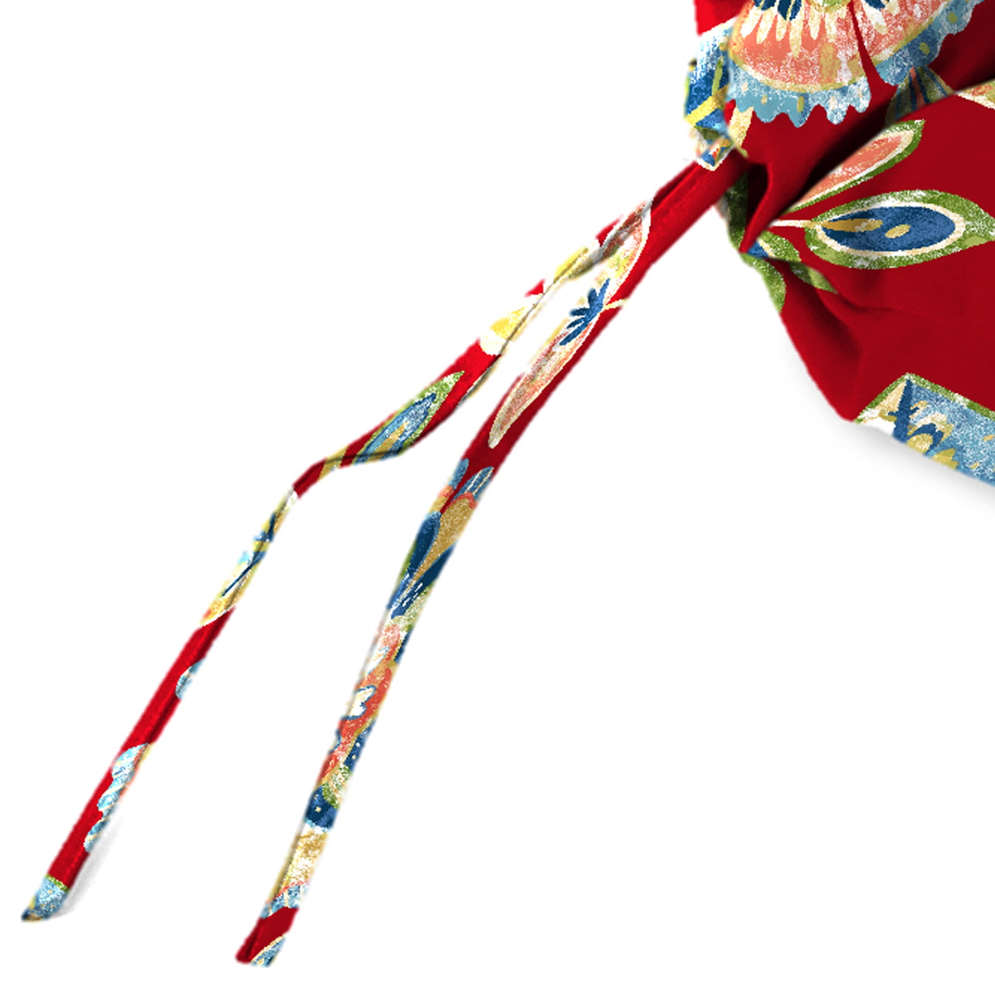 Jordan Manufacturing 45" x 22" Daelyn Cherry Red Floral Rectangular Outdoor Chair Cushion with Ties and Hanger Loop