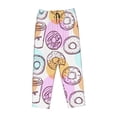 thumbnail image 4 of Disketp Donuts And Coffee Print Women'S Comfy Pajama Pants Casual Drawstring Palazzo Lounge Wide Leg Pants, 4 of 9