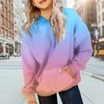 thumbnail image 2 of BOBOGOJP Cute Hoodies for Teen Girls Preppy Hooded Sweatshirts Oversized Long Sleeve Shirts Gradient Winter Pullover Hoodies Blue for Size 1-2 Years, 2 of 6