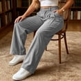 thumbnail image 3 of Posijego Women's Corduroy Pants High Waisted Wide Leg Pants Ladies Business Casual Dress Vintage Pants with Pockets, 3 of 7
