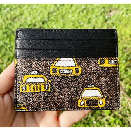 Michael Kors New York City Taxi Crad Holder Brown Mk Black