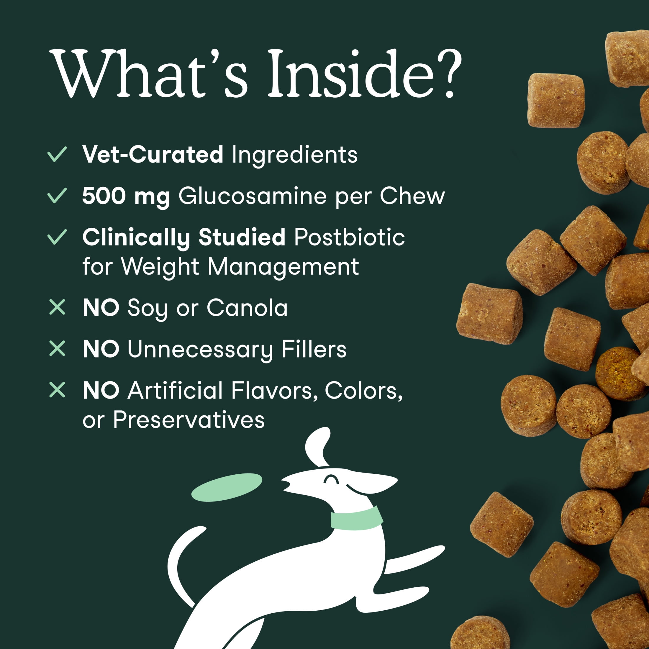 Fera Pets Dog Hip & Joint Supplement - With Turmeric & Glucosamine - Supports Mobility & Weight Management - 90 Soft Chews