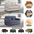 thumbnail image 6 of Timeles 1 Piece Stretch Loveseat Sofa Covers Non Slip Couch Covers Soft Jacquard Sofa Slipcover Washable Furniture Protector with 2 Throw Pillow Covers (2 Seater, Gray), 6 of 7