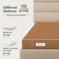 thumbnail image 5 of Amolife Twin Bed Frame, Platform Bed Frame with Fabric Upholstered Slat Headboard, Beige, 5 of 7