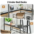 thumbnail image 4 of Triple Tree Metal Frame Desks Twin L-Shape Loft Bed and Storage Shelves Black, 4 of 7