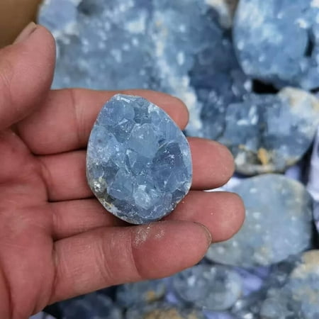 GKNET 10-30g Natural Celestite Cluster Geode Quartz Crystal Healing Ore Stone Decor GKNET 10-30g Natural Celestite Cluster Geode Quartz Crystal Healing Ore Stone Decor