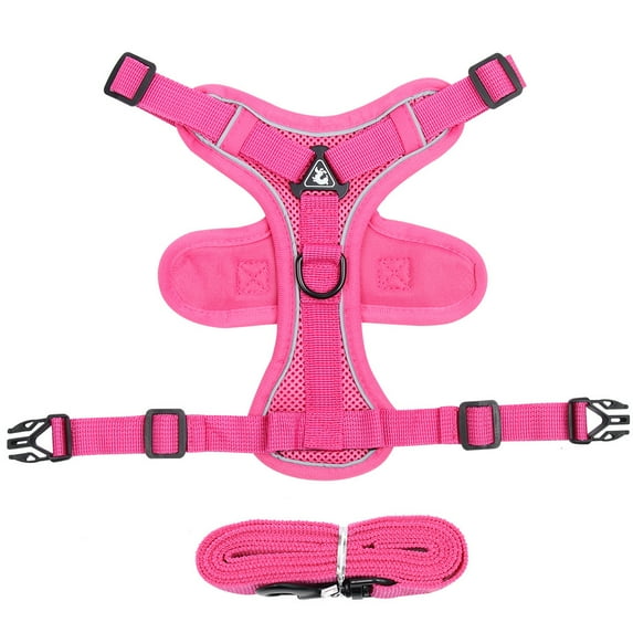 Yidarton New Dog Leash Vest Chest Strap Reflective Breathable Walking Cat Rope Dog Rope Spot Rose Red L