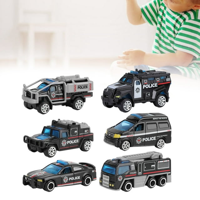 1:64 Car Model Toy, 6 Sets Of Alloy Plastic Simulation Cars, Firefighting, Off Road, Pickups, Sports Cars, Racing Cars Trucks For Boys Kids