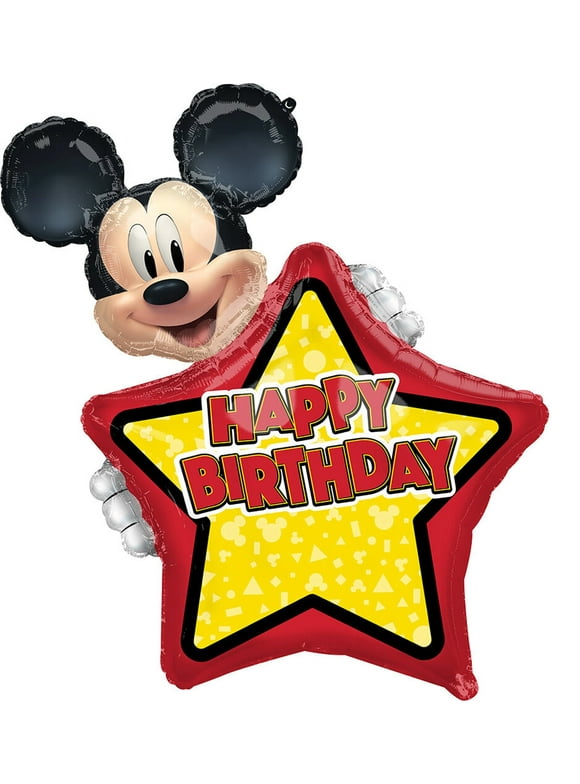 30" Mickey Mouse Happy Birthday DIY Personized Foil Balloon