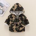 thumbnail image 2 of Vedolay Baby Girls Jacket Cute Boy Hooded Baby Kids Thick Zipper Girls Coat Outwear Green,120, 2 of 5