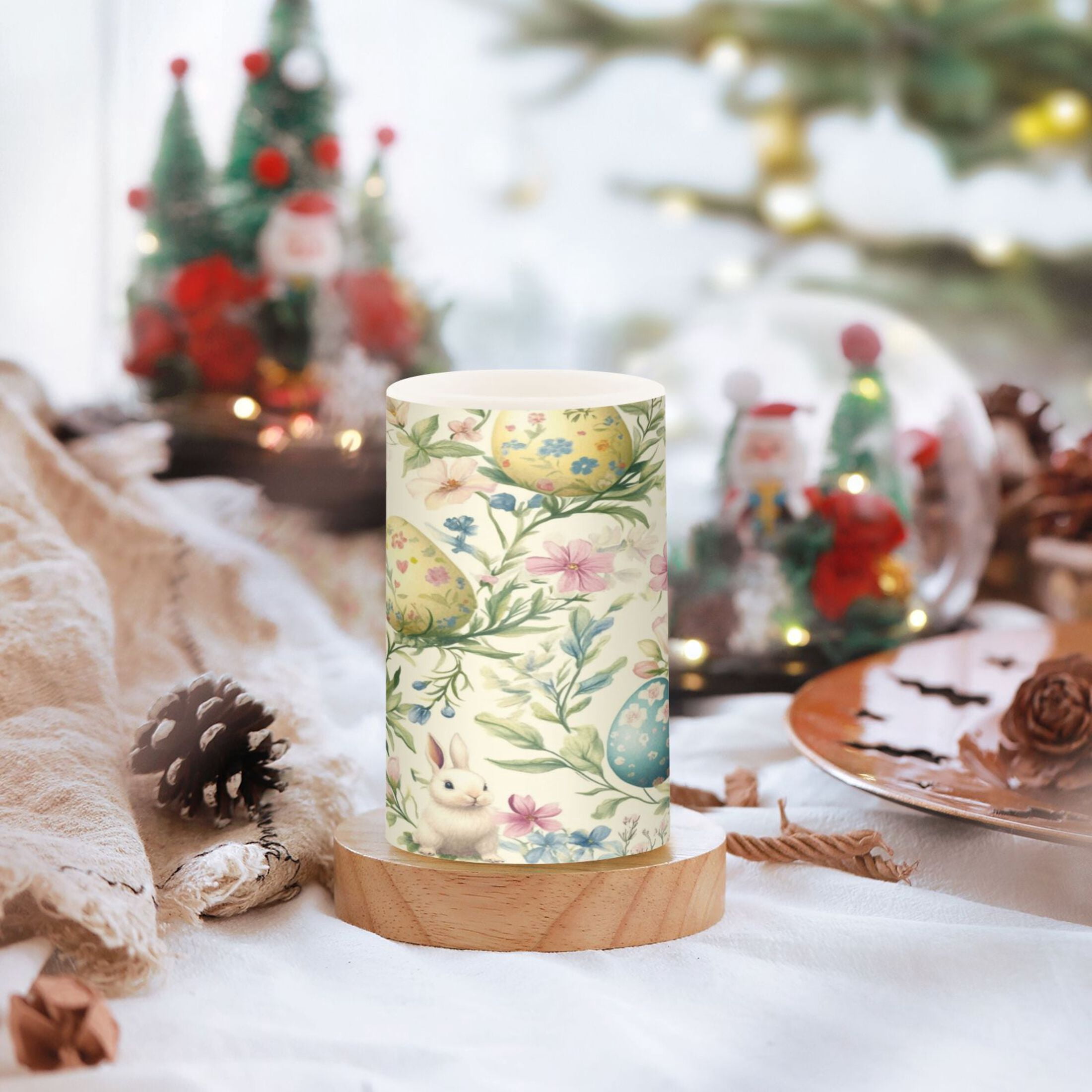 2 PCS Flameless Candles with Remote Timer LED Battery Operated Flickering Candle Light for Wedding Table Home Decoration Gifts Pastel Easter Eggs