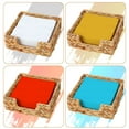 thumbnail image 4 of Rattan Napkin Holder for Dining Table, Napkins Holder for Paper Napkins, Kitchen Luncheon Paper on Boho Dining Countertop, Kitchen Restaurant Dinner Wicker Baskets, 7" x 7" x 2.5" Square, 4 of 6