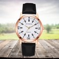 thumbnail image 2 of Reloj de cuarzo dorado rosa elegante con esfera blanca grande y estilo vanguardista, 2 of 3