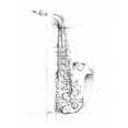 thumbnail image 2 of Harper, Ethan 12x14 Black Ornate Wood Framed with Double Matting Museum Art Print Titled - Saxophone Sketch, 2 of 4