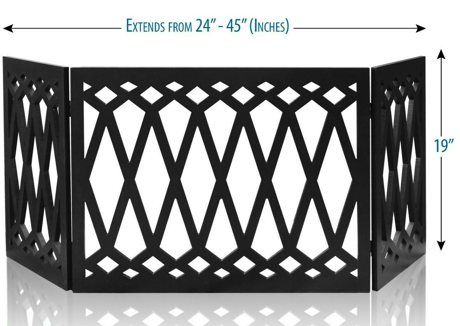 Doorways Trellis - White & Hallways Barrier for Stairs Bundaloo Freestanding Dog Gate Expandable Decorative Wooden Fence for Small to Medium Pet Dogs 