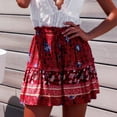 thumbnail image 4 of Fesfesfes Summer Skirts for Women Casual Vintage High Waist Floral Print Beach Ruffled Short Skirt, 4 of 8