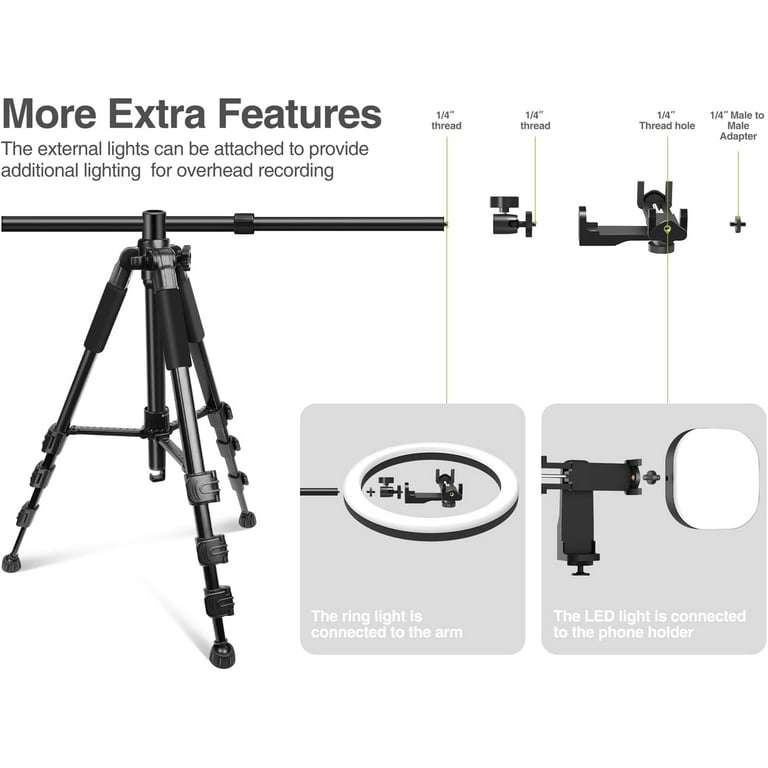 Ultra-Stable Overhead Tripod for iPhone – Heavy Duty Aluminum
