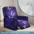 thumbnail image 3 of Xoenoiee Purple Butterfly Dot Pattern Recliner Slipcovers for Living Room, 4 Pieces Stretch Jacquard Recliner Chair Cover Soft Fitted Recliner Protector with Elastic Bottom for Kids, Pets, 3 of 7