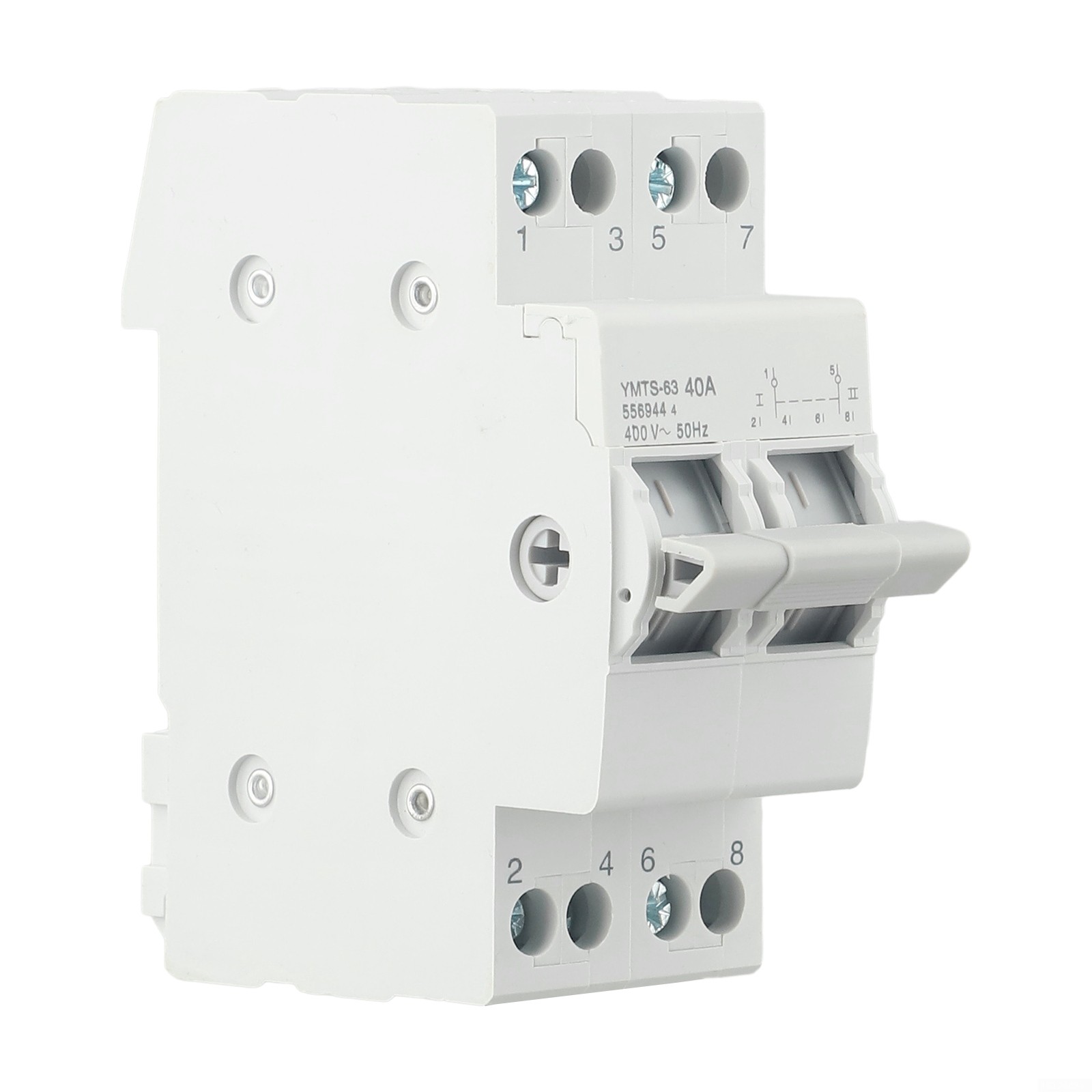 Arkzeo 1PCS 2P 40A/63A MTS Dual Power Manual Transfer Switch Interlock Circuit Breaker 63A