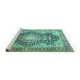 thumbnail image 2 of Ahgly Company Machine Washable Indoor Rectangle Medallion Turquoise Blue Traditional Area Rugs, 4' x 6', 2 of 4