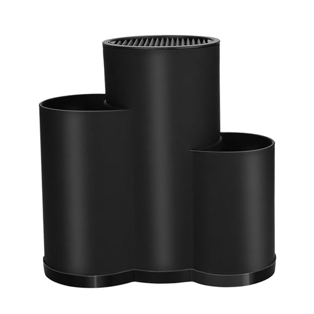 Portacuchillos Organizador de cuchillos Soporte para cubiertos de estilo rústico Soporte para utensilios Vertical Negro 3 ranuras
