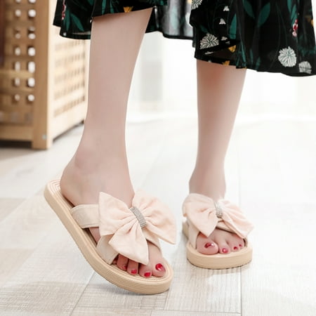 

LEEy-World Women S Slippers Women s Summer New Foreign Trade Large Size Pintoed Herringbone Color Diamond Womens Slippers with Arch Support