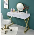 thumbnail image 3 of Coleen Vanity Desk with Jewelry Tray in White & Gold Finish, 3 of 7