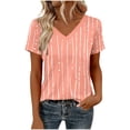 thumbnail image 4 of Summer Tops for Women 2026 V Neck Loose Fit T Shirts Fashion Graphic Tees Short Sleeve Casual Blouses Dressy Trendy Outfits, 4 of 5