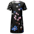 thumbnail image 2 of Aayomet Sun Dresses Women Summer Women Summer Short Sleeved Crew Neck Loose Tee Shirt Dress Casual Printing Dress,Black L, 2 of 4