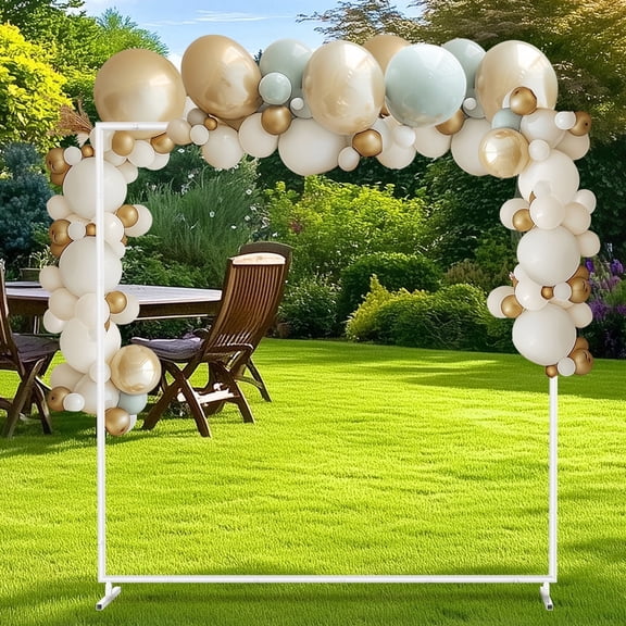 White 79.1in Square Party Arch Frame Kit ā All-In-One Decor Stand for Weddings, Birthdays & Backyard Gatherings