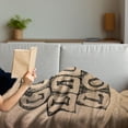 thumbnail image 3 of Live Laugh Love Soft Flannel Fleece Blanket, Black Alphabet Stamps on Aged Grungy Looking Backdrop Vintage Print, Cozy Plush for Indoor and Outdoor Use, 60" x 80", Black Pale Brown, by Ambesonne, 3 of 5