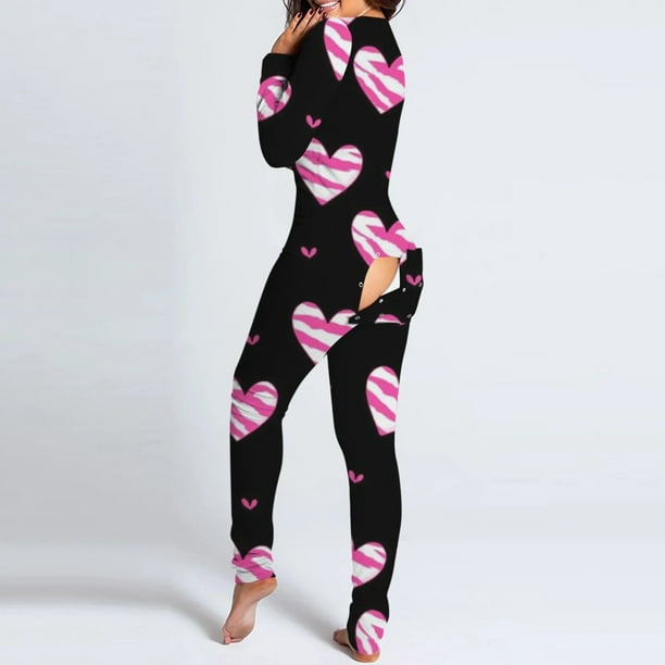 Mono con estampado de mariposa Vantage para adultos, pijama con botones para el Día de San Valentín, pantalones cortos de Navidad para mujer, ropa de dormir Sexy para el hogar