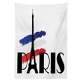 thumbnail image 3 of Ambesonne Hipster Tablecloth Rectangular Table Cover, Paris Eiffel Tower Image, 52"x70", Black Navy Blue Red, 3 of 4