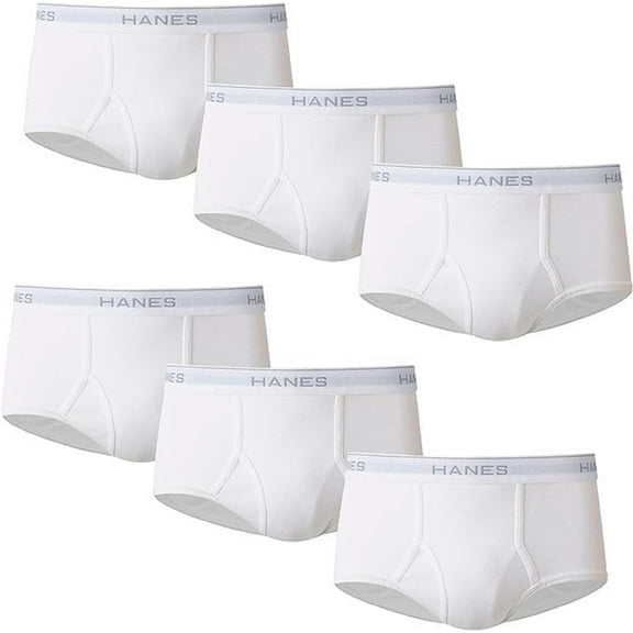 Hanes Ultimate Men's 6-Pack Classics Full-Cut Brief, White, Medium