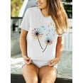 thumbnail image 5 of XCHQRTI Dandelion Tshirt Women Graphic Tees Casual Short Sleeve Christian Shirts, 5 of 8