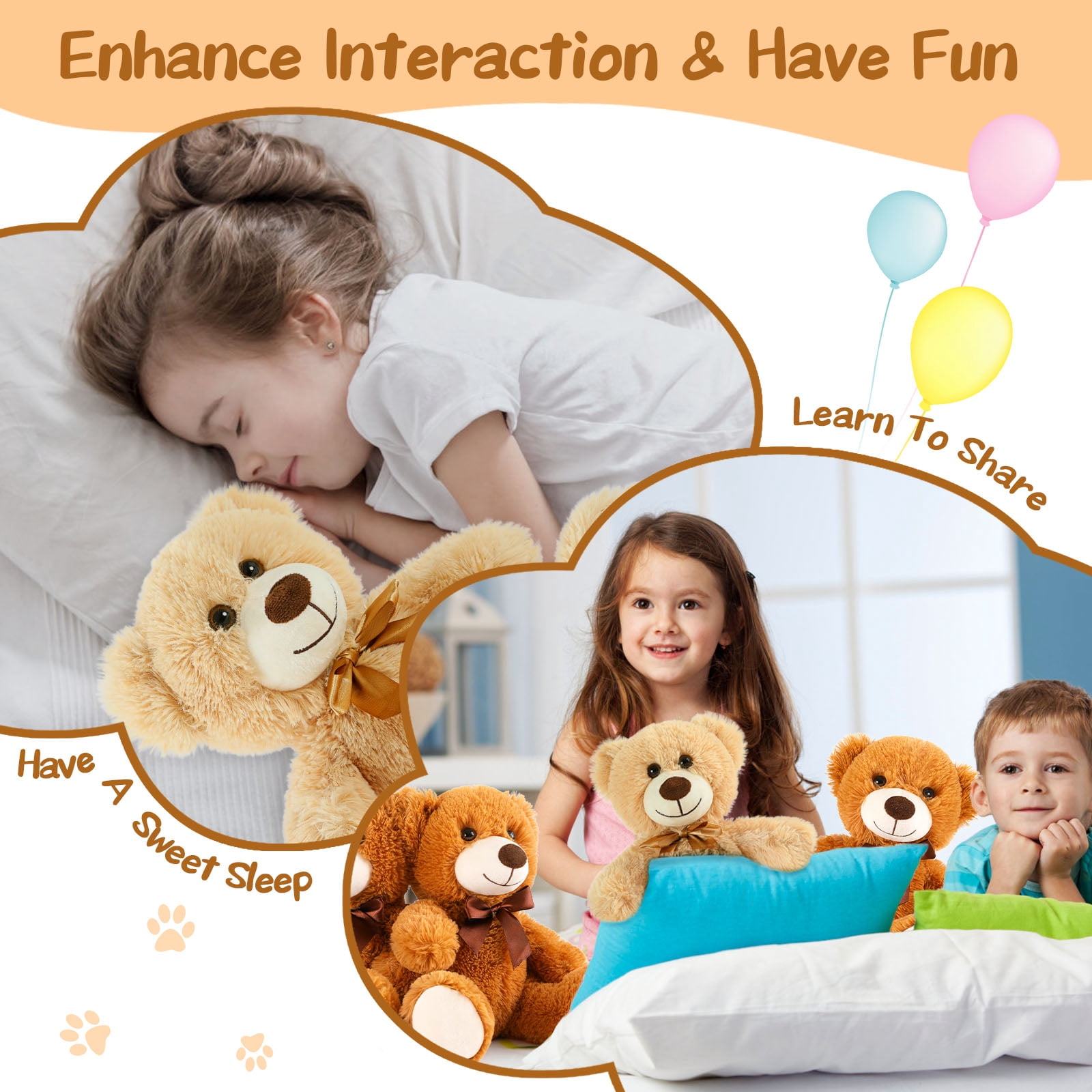MaoGoLan 8 Packs Teddy Bear Stuffed Animals 13'' Bulk Teddy Bear Plush Toy