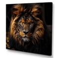 thumbnail image 2 of Designart "Golden Lion Midnight Regal Beauty" Animals Wall Art - Modern Gold Lion Entryway Wall Art, 2 of 6