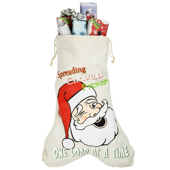 Tree Buddees Funny Santa's Sack Christmas Bags for Gifts, Stocking Canvas Bag
