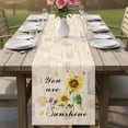 thumbnail image 4 of Sunflower Table Runner - 60 Inch Long Vintage Botanical Cotton and Linen Blended Dress Scarves Farmhouse Table Runner for Kitchen Dining, Coffee Table, 13" x 60", 4 of 8