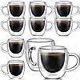 thumbnail image 3 of 10 tazas de café espresso de vidrio de borosilicato con aislamiento térmico de doble pared transparente para capuchino de 2.7 oz, 3 of 4