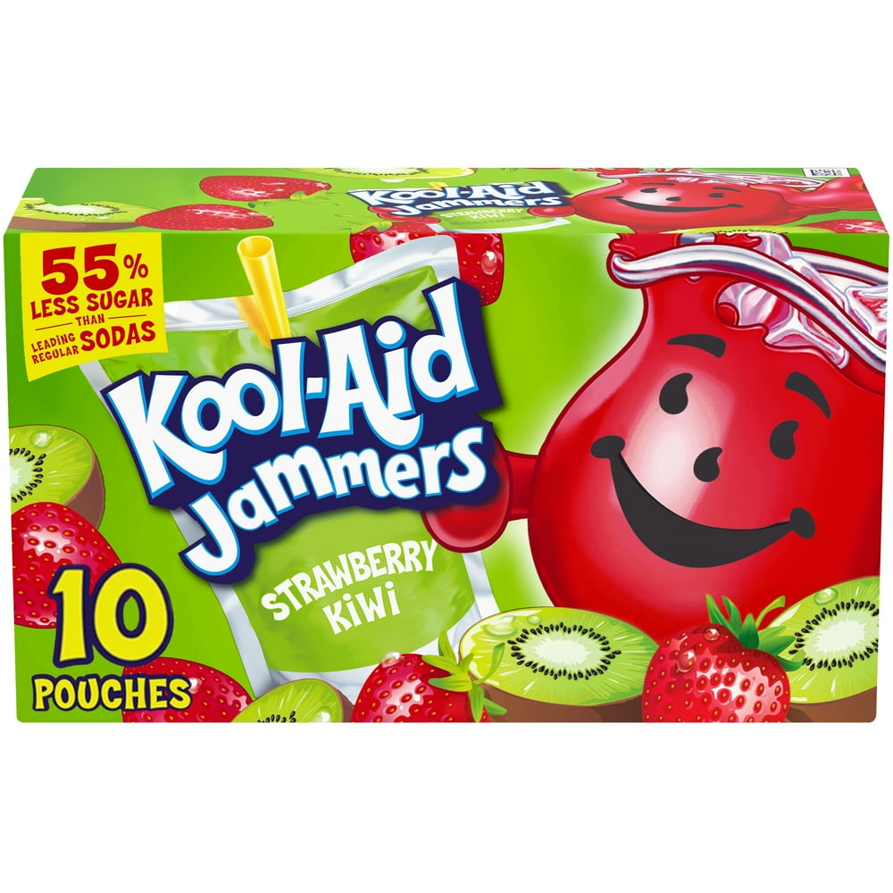 Kool Aid Jammers Strawberry Kiwi Artificially Flavored Drink, 10 ct. Box