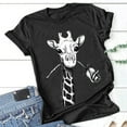 thumbnail image 2 of Womens Animal Printed Tops Summer Short Sleeve Cute 3D Giraffe Rose Graphic T-Shirts Blouses Casual Pattern Tee Shirts, 2 of 4